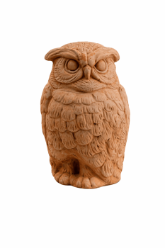 Terrakotta Eule – handgefertigte Gartenfigur, Ø 17 cm, Höhe 27 cm